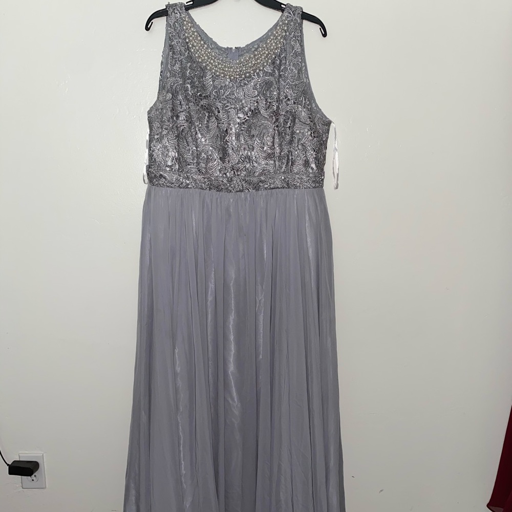 Eureka Silver Beaded Gown 3XL